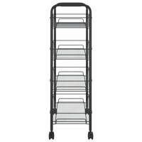 Keukentrolley 4-laags 46x26x85 cm ijzer zwart 4
