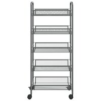 Keukentrolley 5-laags 46x26x105 cm ijzer grijs 3