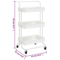Keukentrolley 3-laags 42x35x85 cm ijzer en ABS wit 7