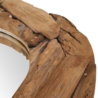 Decoratieve spiegel rond 80 cm teakhout 8