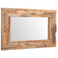 Decoratieve spiegel rechthoekig 90x60 cm teakhout 3