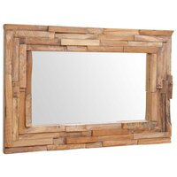 Decoratieve spiegel rechthoekig 90x60 cm teakhout 4