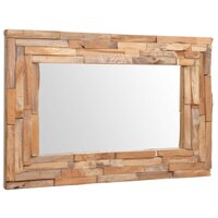 Decoratieve spiegel rechthoekig 90x60 cm teakhout 5