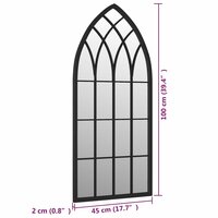Spiegel 100x45 cm ijzer zwart 6