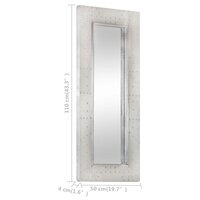 Spiegel luchtvaartstijl 110x50 cm metaal 8