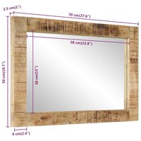 Spiegel 70x50 cm massief mangohout en glas 9