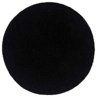 Placemats 4 st rond 38 cm katoen effen zwart  2