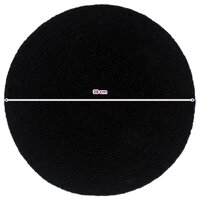 Placemats 4 st rond 38 cm katoen effen zwart  5