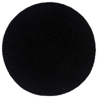 Placemats 6 st rond 38 cm katoen effen zwart  2