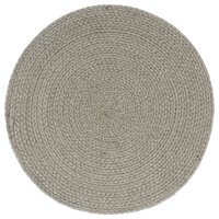 Placemats 4 st rond 38 cm katoen effen grijs 2