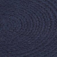 Placemats 6 st rond 38 cm katoen effen marineblauw  3