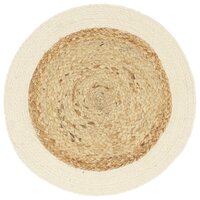 Placemats 4 st rond 38 cm jute en katoen natuurlijk  2