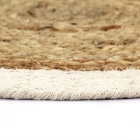 Placemats 4 st rond 38 cm jute en katoen natuurlijk  3