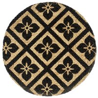 Placemats 4 st rond 38 cm jute zwart 2