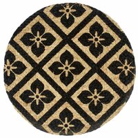 Placemats 6 st rond 38 cm jute zwart 2