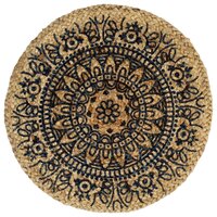 Placemats 6 st rond 38 cm jute donkerblauw 2