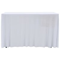 2 st Tafelhoezen stretch met rok 183x76x74 cm wit 2