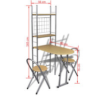 Ontbijttafelset met twee stoelen (inklapbaar) 8