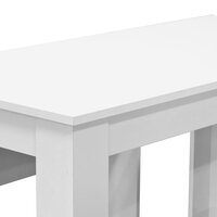 Eettafel en banken 3 st bewerkt hout wit 5