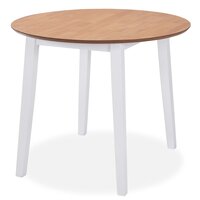 Eetkamerset MDF en rubberwood wit 3-delig 2