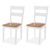 Eetkamerset MDF en rubberwood wit 3-delig 3