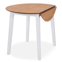 Eetkamerset MDF en rubberwood wit 3-delig 4