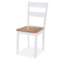 Eetkamerset MDF en rubberwood wit 3-delig 6
