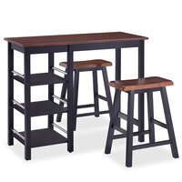 3-delige Barset MDF zwart 2