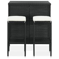 3-delige Barset poly rattan zwart 2