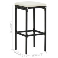 3-delige Barset poly rattan zwart 9