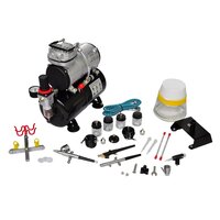 Airbrush Compressorset met 3 pistolen  2