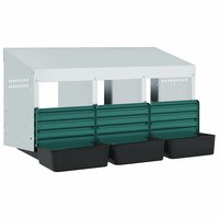 Kippennestkast 3 compartimenten wandmontage gegalvaniseerd staal 4