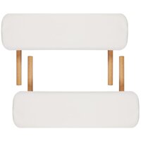 Inklapbare massagetafel 3 zones met houten frame (creme) 7