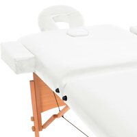 Massagetafel 10 cm dik 2 zones inklapbaar wit 4