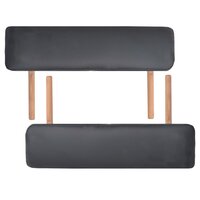 Massagetafel- en krukset inklapbaar 2 zones 10 cm dik zwart 6