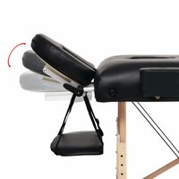 Massagetafel- en krukset inklapbaar 2 zones 10 cm dik zwart 7
