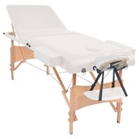 Massagetafel- en krukset inklapbaar 3 zones 10 cm dik wit 3