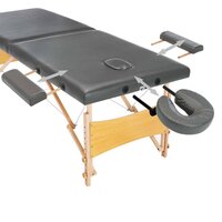 Massagetafel met 2 zones 186x68 cm houten frame antraciet 4