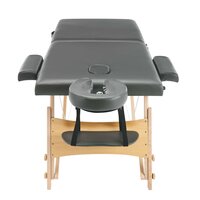 Massagetafel met 2 zones 186x68 cm houten frame antraciet 5