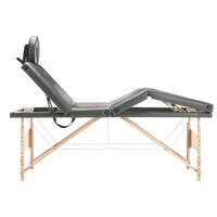 Massagetafel met 4 zones 186x68 cm houten frame antraciet 3
