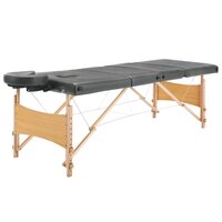 Massagetafel met 4 zones 186x68 cm houten frame antraciet 4