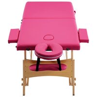 Massagetafel inklapbaar 2 zones hout roze 4