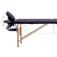 Massagetafel inklapbaar 2 zones hout paars 5