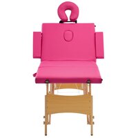 Massagetafel inklapbaar 4 zones hout roze 2
