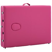 Massagetafel inklapbaar 3 zones aluminum roze 7