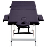 Massagetafel inklapbaar 3 zones aluminum paars 4