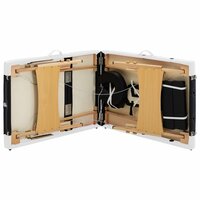 Massagetafel inklapbaar 3 zones hout zwart en wit 7