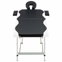 Massagetafel inklapbaar 2 zones aluminium zwart en wit 2