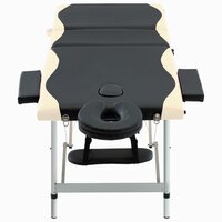 Massagetafel inklapbaar 3 zones aluminium zwart en beige 2