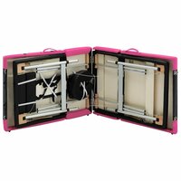 Massagetafel inklapbaar 4 zones aluminium zwart en roze 8